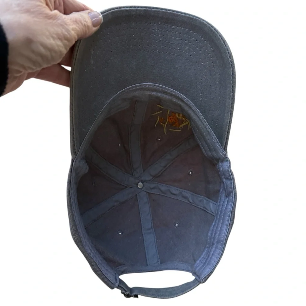Boho Embroidered Strapback Cap Artsy artisan Nature Moiuntain Sun design
